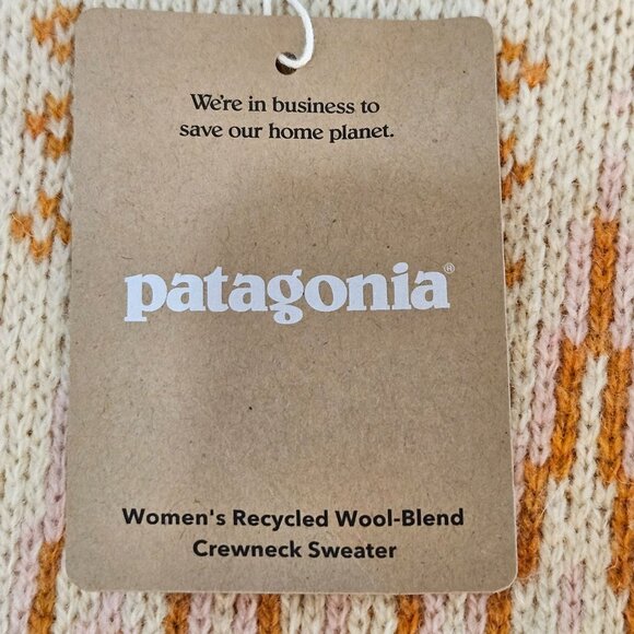 NWT Patagonia Sweater Sea Song Natural Medium Fair Isle Cabincore Cozy - Picture 9 of 11
